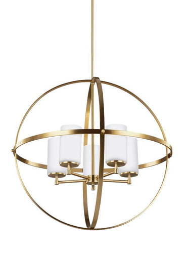 Spherical Satin Bronze 5 Light Chandelier, Lighting, Laura of Pembroke