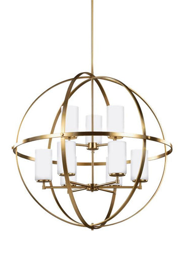 Spherical Satin Bronze 9 Light Chandelier, Lighting, Laura of Pembroke