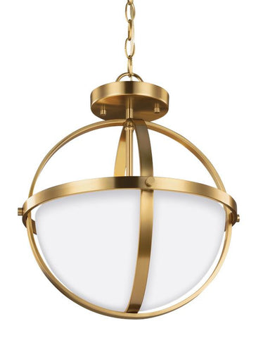 Spherical Satin Bronze 2 Light Semi-Flush Convertible Pendant, Lighting, Laura of Pembroke