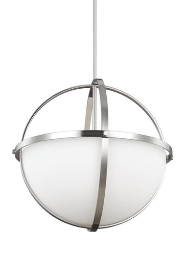 Spherical Brushed Nickel 3 Light Pendant, Lighting, Laura of Pembroke