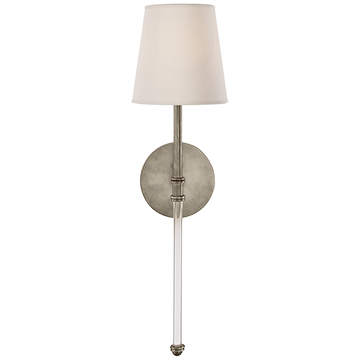 Sleek Antique Nickel with Natural Paper Shade Sconce, Lighting, Laura of Pembroke