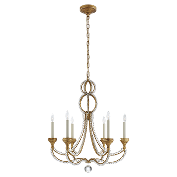 Star Canopy Medium Chandelier in Venetian Gold with Crystal, Lighting, Laura of Pembroke