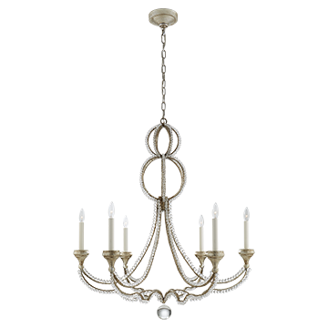 Star Canopy Large Chandelier in Venetian Silver with Crystal, Lighting, Laura of Pembroke