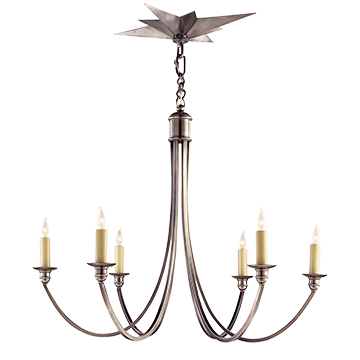 Star Canopy Medium Chandelier in Antique Silver, Lighting, Laura of Pembroke