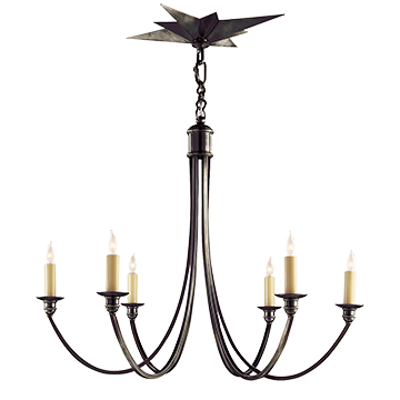 Star Canopy Medium Chandelier in Bronze, Lighting, Laura of Pembroke