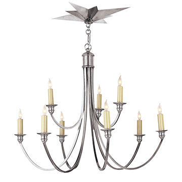 Star Canopy Medium 2-Tier Chandelier in Antique Silver, Lighting, Laura of Pembroke