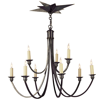 Star Canopy Medium 2-Tier Chandelier in Bronze, Lighting, Laura of Pembroke