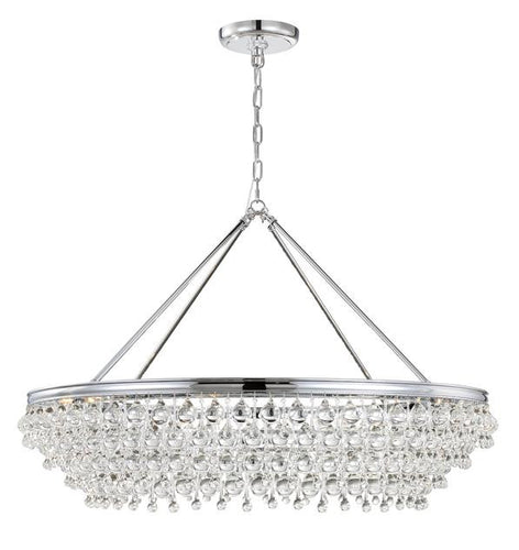 Crystal Teardrop 8 Light Chrome Chandelier, Lighting, Laura of Pembroke