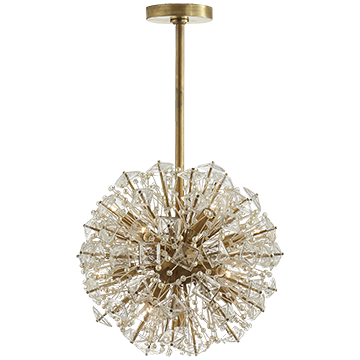 Kate Spade Glass and Pearl Small Chandelier in Soft Brass, Lighting, Laura of Pembroke
