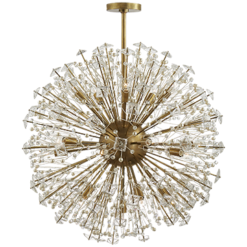 Kate Spade Glass and Pearl Large Chandelier in Soft Brass, Lighting, Laura of Pembroke