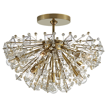 Kate Spade Glass and Pearl Semi-Flush in Soft Brass, Lighting, Laura of Pembroke