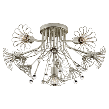 Kate Spade Bouquet Flush Mount in Burnished Silver Leaf, Lighting, Laura of Pembroke