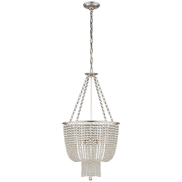 Chandelier in Burnished Silver Leaf with Clear Glass, Lighting, Laura of Pembroke