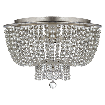 Flush Mount in Burnished Silver Leaf with Clear Glass, Lighting, Laura of Pembroke