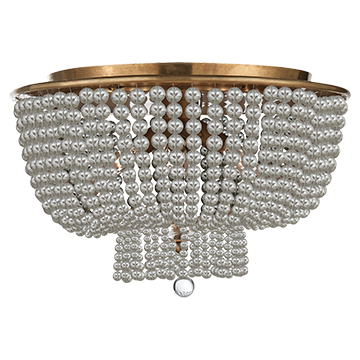 Flush Mount in Hand-Rubbed Antique Brass with Clear Glass, Lighting, Laura of Pembroke