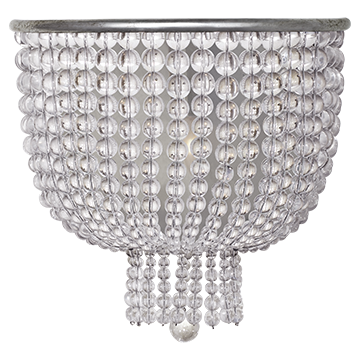 Medium Sconce in Burnished Silver Leaf with Clear Glass, Lighting, Laura of Pembroke