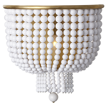 Medium Sconce in Hand-Rubbed Antique Brass with White Acrylic, Lighting, Laura of Pembroke