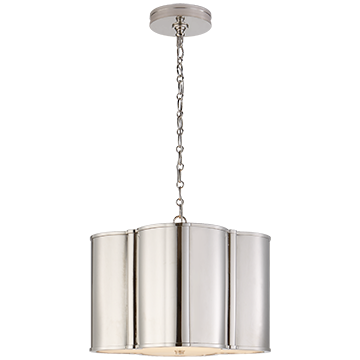 Quatre foil Small Hanging Shade in Polished Nickel with Acrylic Diffuser, Lighting, Laura of Pembroke