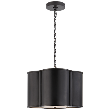 Quatre Foil Small Hanging Shade in Gun Metal with Acrylic Diffuser, Lighting, Laura of Pembroke