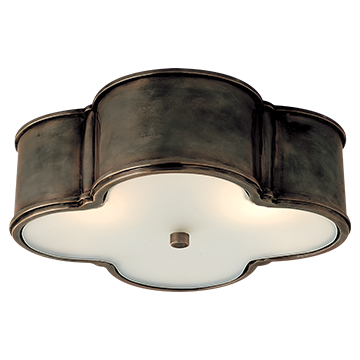 Quatre Foil Large Flush Mount in Gun Metal with Frosted Glass, Lighting, Laura of Pembroke