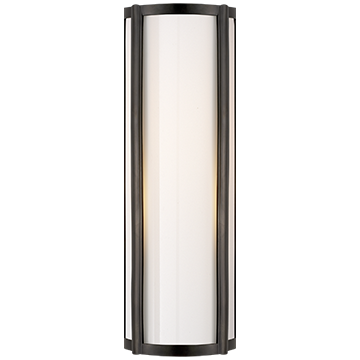 Quatre Foil Small Linear Sconce in Gun Metal with White Glass, Lighting, Laura of Pembroke