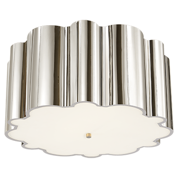 Flush Mount in Polished Nickel with Frosted Acrylic, Lighting, Laura of Pembroke