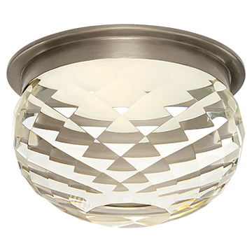 Small Universal Surface Mount in Antique Nickel with Clear Cut Crystal, Lighting, Laura of Pembroke