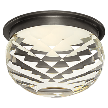 Small Universal Surface Mount in Bronze with Clear Cut Crystal, Lighting, Laura of Pembroke