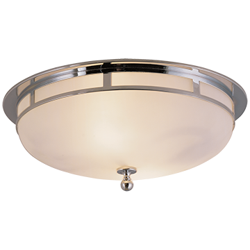 Large Flush Mount in Chrome with Frosted Glass, Lighting, Laura of Pembroke
