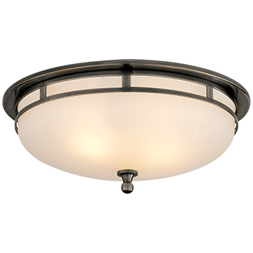 Large Flush Mount in Bronze with Frosted Glass, Lighting, Laura of Pembroke