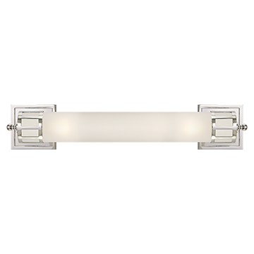 Long Sconce in Chrome with Frosted Glass, Lighting, Laura of Pembroke