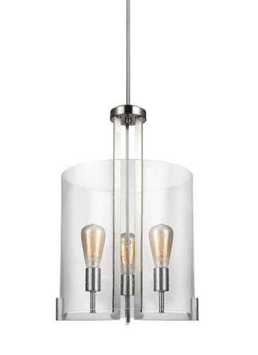 3 Light Brushed Nickel Hall/ Foyer Pendant, Lighting, Laura of Pembroke