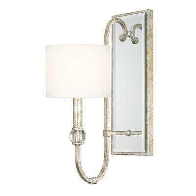 1 Light Sconce in Silver and Gold Leaf with Antique Mirros, Lighting, Laura of Pembroke