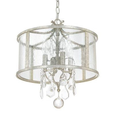 Antique Silver 4 Light Pendant with Clear Crystals, Lighting, Laura of Pembroke