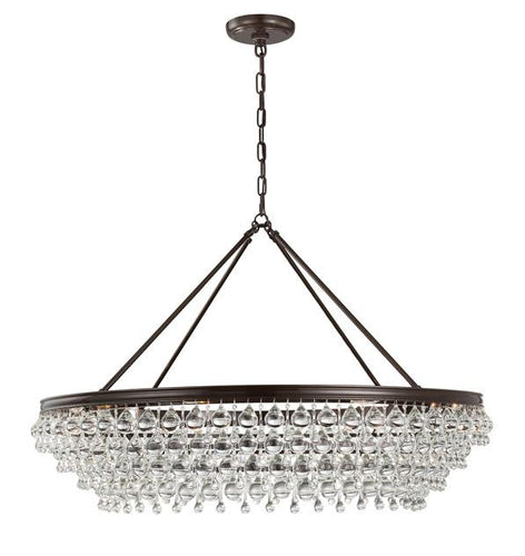Crystal Teardrop 8 Light Bronze Chandelier, Lighting, Laura of Pembroke