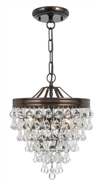 Crystal Teardrop 3 Light Bronze Pendant, Lighting, Laura of Pembroke