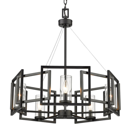5 Light Chandelier-Matte Black