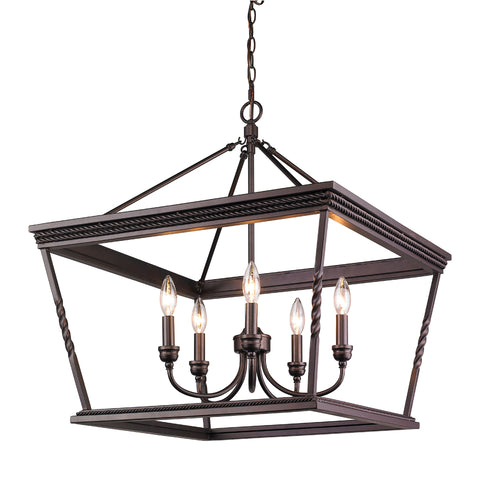 Davenport 5 Light Chandelier in Etruscan Bronze, Lighting, Laura of Pembroke