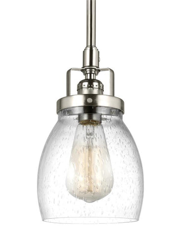 Clear Seeded Glass 1 Light Mini-Pendant, Lighting, Laura of Pembroke