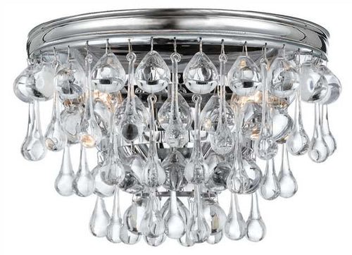 Crystal Teardrop 2 Light Chrome Sconce, Lighting, Laura of Pembroke