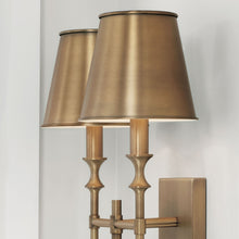 WHITNEY 2-LIGHT SCONCE, AGED BRASS