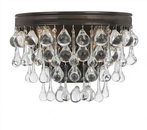 Crystal Teardrop 2 Light Bronze Sconce, Lighting, Laura of Pembroke