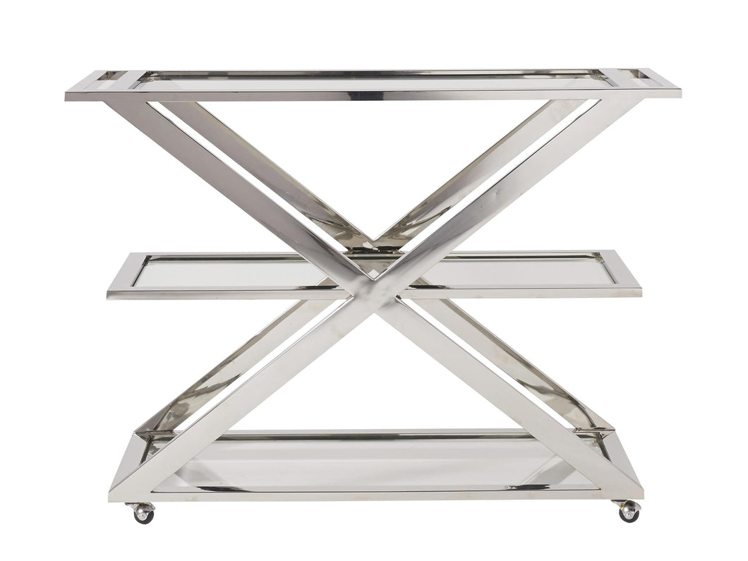 Glass Top Stainless Steel Bar Cart, Home Accessories, Laura of Pembroke