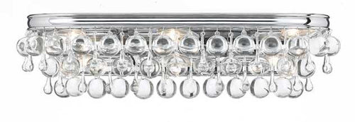 Crystal Teardrop 6 Light Chrome Vanity Light, Lighting, Laura of Pembroke