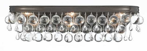 Crystal Teardrop 6 Light Bronze Vanity Light, Lighting, Laura of Pembroke