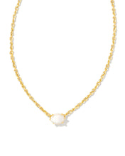 Cailin Crystal Gold Pendant Necklace-Mother of Pearl