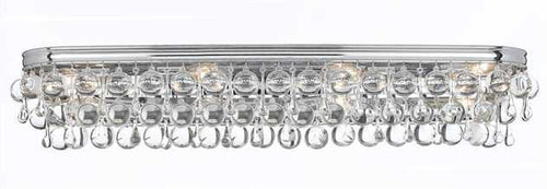 Crystal Teardrop 8 Light Chrome Vanity Light, Lighting, Laura of Pembroke