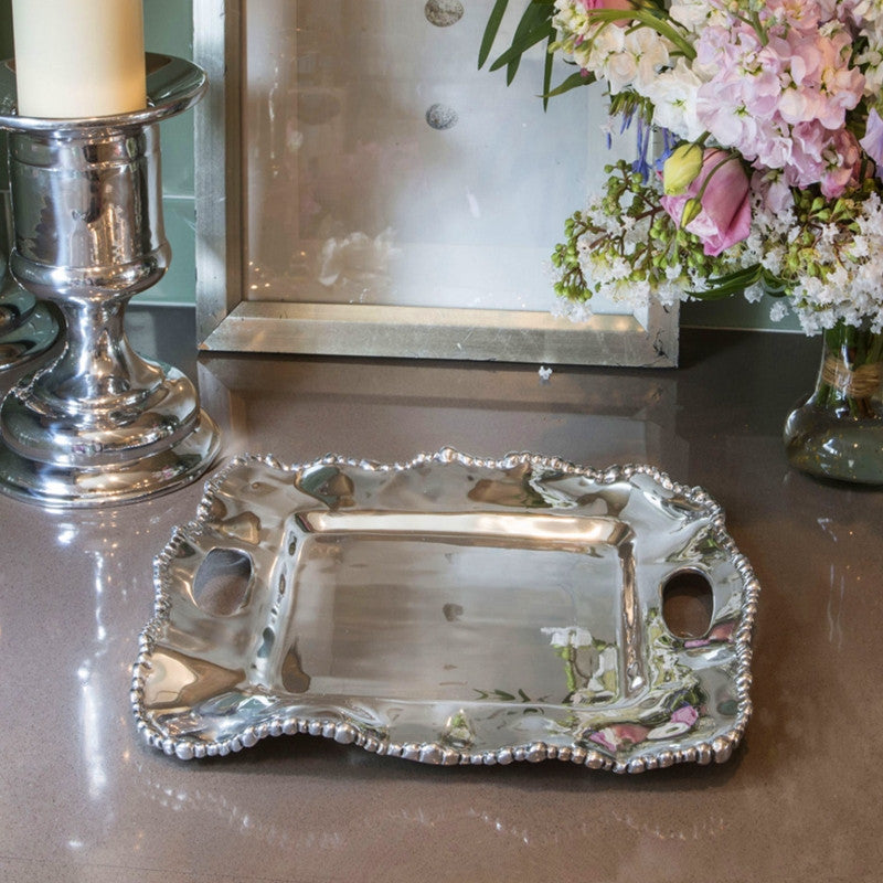 Organic Pearl Kristi Square Tray with Handles, Gifts, Beatriz Ball, Laura of Pembroke