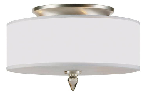 Drum Shade 3 Light Nickel Flush Mount, Lighting, Laura of Pembroke
