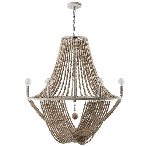 Kayla Mystic Sand Coastal 6 Light Chandelier, Lighting, Laura of Pembroke